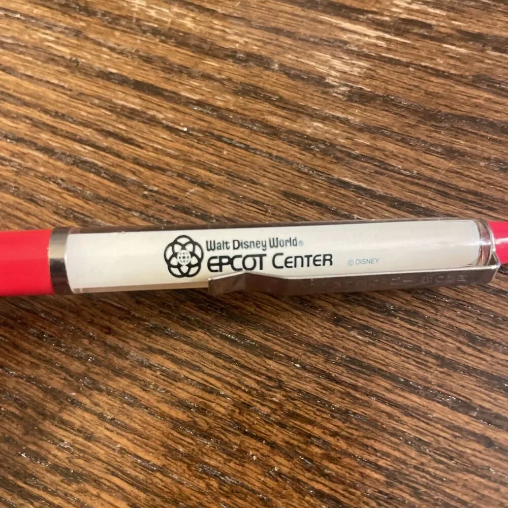 Vintage Floaty Ballpoint Pen Mickey Mouse Walt Disney World Epcot Red